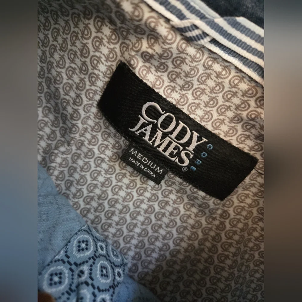 Cody James Button Down Dress Shirt Med Western‎ Cowboy